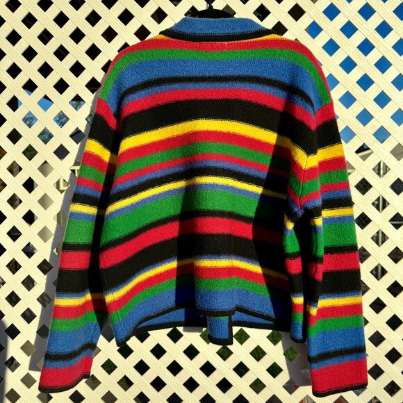 90s Talbots Multicolor Striped Wool Coat - Picture 5 of 5